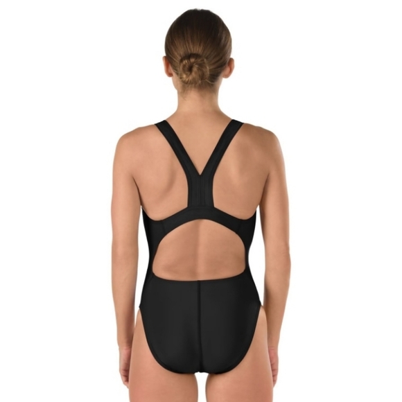 Speedo Women's 8/34 Black Swimsuit One Piece Prolt Super Pro Solid NWT - Picture 4 of 12